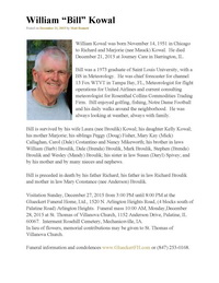 William Kowal Obituary