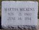 Martha Mickens Grave